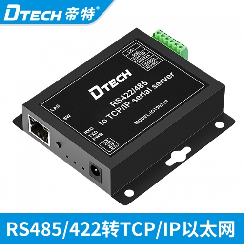 DTECH帝特DT-IOT9031B RS485/422轉TCP/IP單串口服務器工業級通訊服務器Modbus TCP轉RTU網關485/422轉以太網