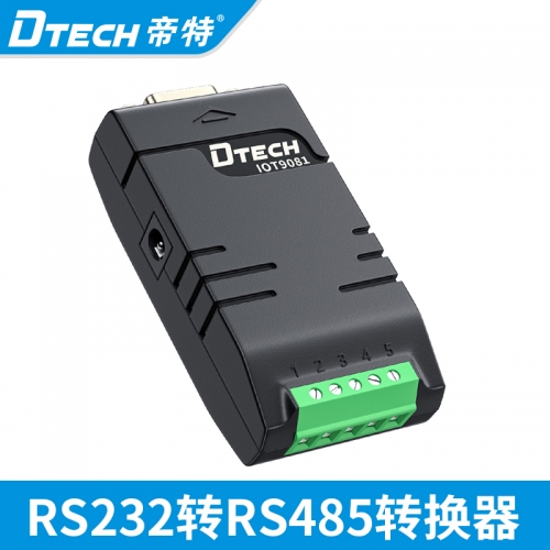 DTECH帝特IOT9081工業(yè)級RS232轉(zhuǎn)RS485寬壓防雷有源雙向轉(zhuǎn)換器110bps~512Kbps寬壓5.5V-30Vdc600W防雷防浪涌esd保護